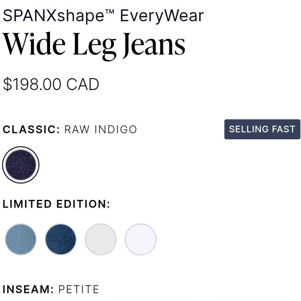 SPANXshape™ Everywhere Dark Blue Wide Leg Jeans, Size MP ~ NWT - Picture 5 of 16